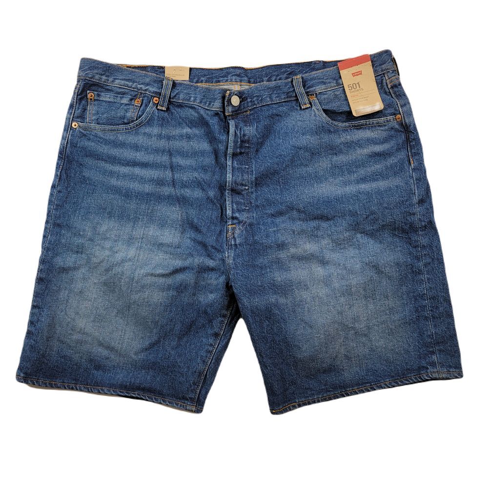 Levi's 501 Denim Shorts Mens 38 Valley Life Blue Hemmed Original Fit